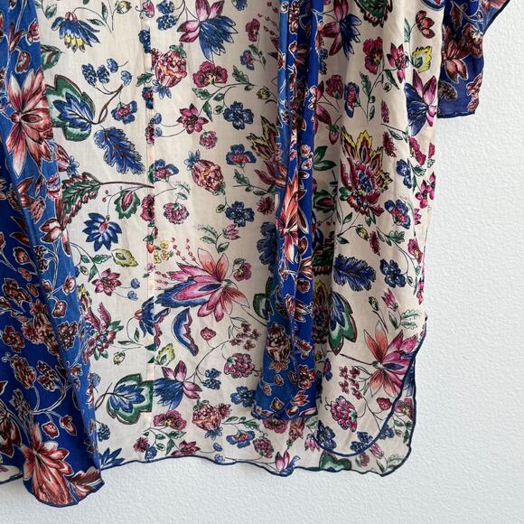 Democracy Floral Kimono Lightweight Vibrant Boho Festival Coastal Artistic S/M - Picture 4 of 7